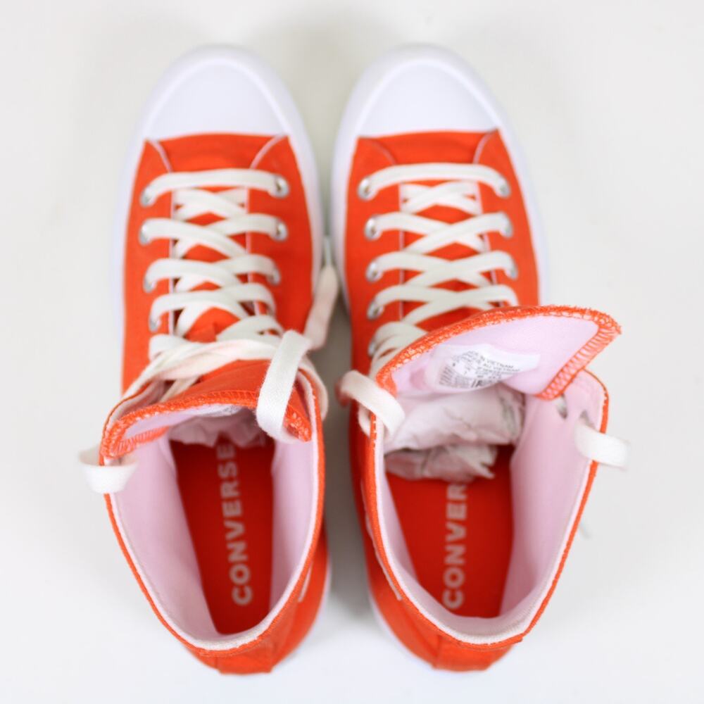 Converse Chuck Taylor All Star Lugged Shoes Womens Sz 9 Orange Sneakers 572269C - Picture 7 of 7